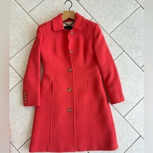 LIKE NEW JCrew Double clothed Lady Day Coat Bohemian Red with Thinsulate